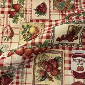 Tkanina dekoracyjna GOBELIN premium Strawberry Jam Check