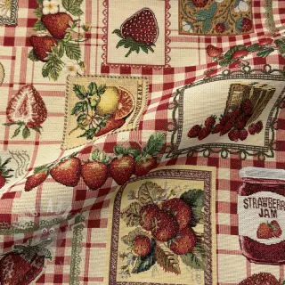 Tkanina dekoracyjna GOBELIN premium Strawberry Jam Check