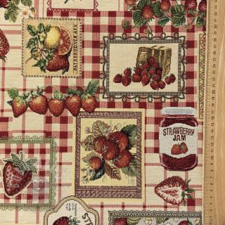 Tkanina dekoracyjna GOBELIN premium Strawberry Jam Check