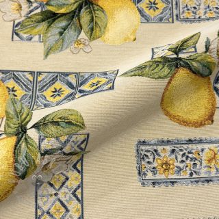 Tkanina dekoracyjna GOBELIN premium Citrus Lemon Azulejos