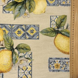 Tkanina dekoracyjna GOBELIN premium Citrus Lemon Azulejos