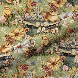 Tkanina dekoracyjna GOBELIN premium Playful Easter Scene