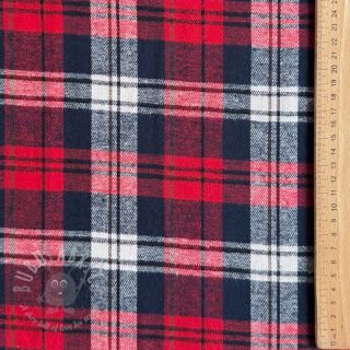 Wiskoza Scottish Check YARN DYED BRUSHED Atlas red
