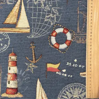 Tkanina dekoracyjna GOBELIN premium Coast Lighthouse Sea
