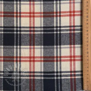 Bawełniana tkanina YARN DYED BRUSHED Check Mia navy