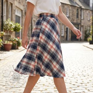 Bawełniana tkanina YARN DYED BRUSHED Check Mia navy