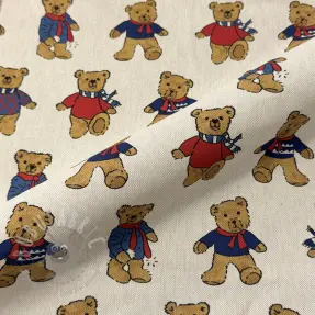 Tkanina dekoracyjna Linenlook Teddy Bear Cosy digital print
