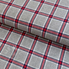 Bawełniana tkanina YARN DYED BRUSHED Check Dara grey