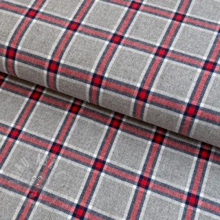 Bawełniana tkanina YARN DYED BRUSHED Check Dara grey
