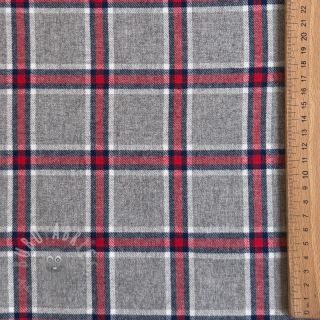 Bawełniana tkanina YARN DYED BRUSHED Check Dara grey