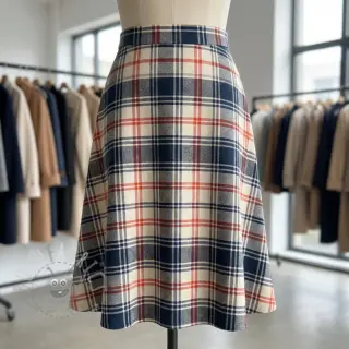Bawełniana tkanina YARN DYED BRUSHED Check Mia navy