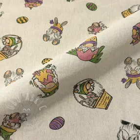 Tkanina dekoracyjna Linenlook Tomte Easter Egg digital print