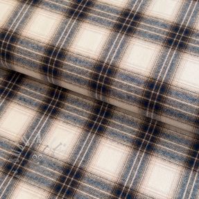 Bawełniana tkanina YARN DYED BRUSHED Check Tim beige