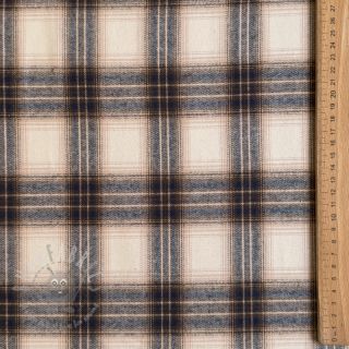 Bawełniana tkanina YARN DYED BRUSHED Check Tim beige