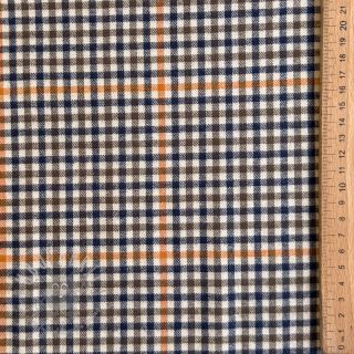 Bawełniana tkanina YARN DYED BRUSHED Check Mike ecru