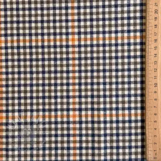Bawełniana tkanina YARN DYED BRUSHED Check Mike ecru