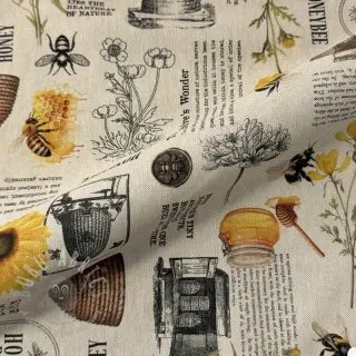 Tkanina dekoracyjna Linenlook Bee Honey Recipe digital print
