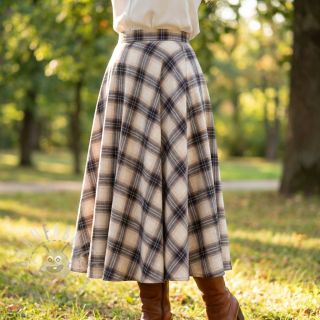 Bawełniana tkanina YARN DYED BRUSHED Check Tim beige