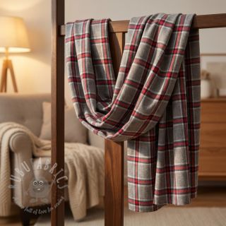 Bawełniana tkanina YARN DYED BRUSHED Check Dara grey