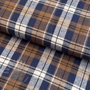 Wiskoza Scottish Check YARN DYED BRUSHED Atlas brown