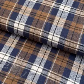 Wiskoza Scottish Check YARN DYED BRUSHED Atlas brown
