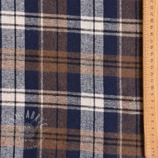 Wiskoza Scottish Check YARN DYED BRUSHED Atlas brown