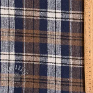 Wiskoza Scottish Check YARN DYED BRUSHED Atlas brown