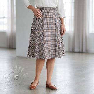 Bawełniana tkanina YARN DYED BRUSHED Check Mike ecru