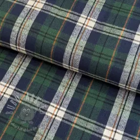 Wiskoza Scottish Check YARN DYED BRUSHED Atlas green