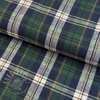 Wiskoza Scottish Check YARN DYED BRUSHED Atlas green