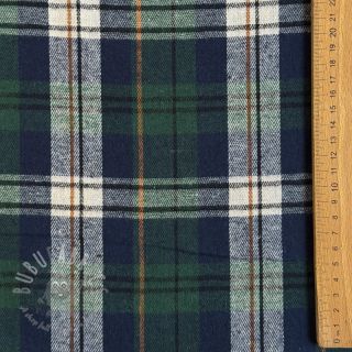 Wiskoza Scottish Check YARN DYED BRUSHED Atlas green