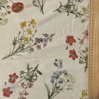 Tkanina dekoracyjna Linenlook Delicate Floral Field digital print