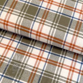 Bawełniana tkanina YARN DYED BRUSHED Check Mia olive