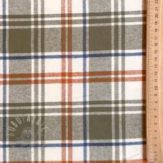 Bawełniana tkanina YARN DYED BRUSHED Check Mia olive