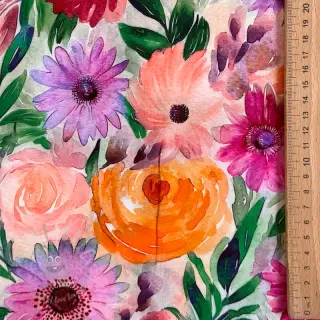 Wiskoza RADIANCE Flowers Lirie digital print