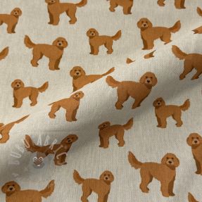 Tkanina dekoracyjna Linenlook Labradoodle Dog Love digital print