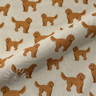Tkanina dekoracyjna Linenlook Labradoodle Dog Love digital print