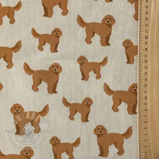 Tkanina dekoracyjna Linenlook Labradoodle Dog Love digital print