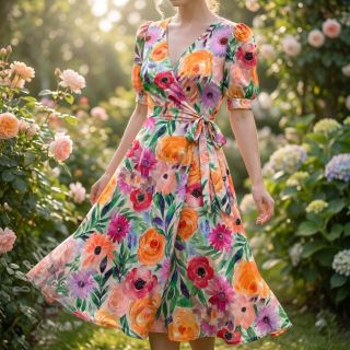 Wiskoza RADIANCE Flowers Lirie digital print