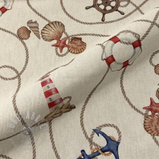 Tkanina dekoracyjna Linenlook Maritime Rope Mix digital print