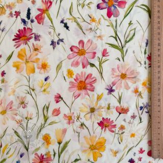 Wiskoza RADIANCE Flowers Rubie digital print