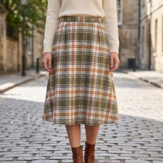 Bawełniana tkanina YARN DYED BRUSHED Check Mia olive