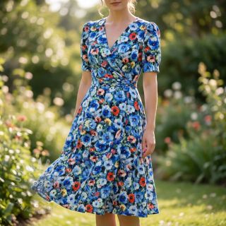 Wiskoza RADIANCE Flower design A digital print