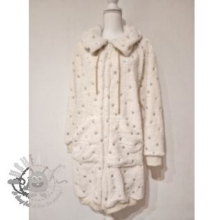 Tkanina płaszczowa TEDDY Tossed hearts gold