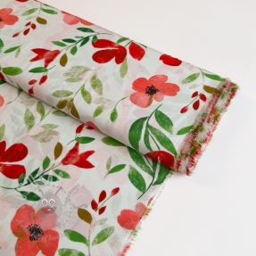 Wiskoza RADIANCE Flowers Conie red digital print