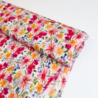 Wiskoza DOBBY Flowers digital print