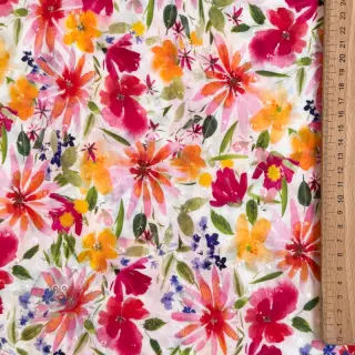 Wiskoza DOBBY Flowers digital print