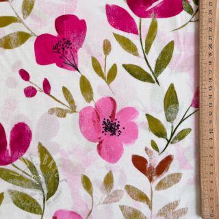 Wiskoza RADIANCE Flowers Conie pink digital print