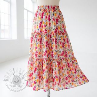 Wiskoza DOBBY Flowers digital print