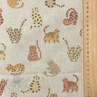Tkanina dekoracyjna Linenlook premium Cute Wild Cat
